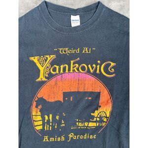 Weird Al Yankovic Amish Paradise Graphic T Shirt Black Size Small Y2K